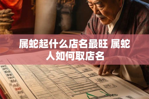 属蛇起什么店名最旺 属蛇人如何取店名