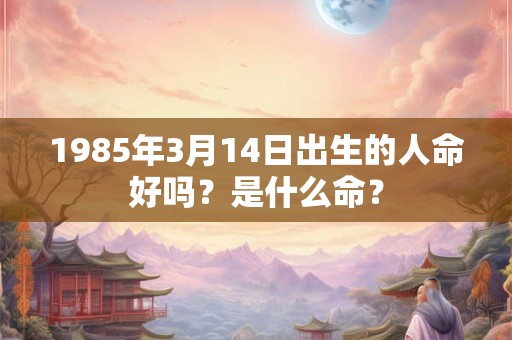 1985年3月14日出生的人命好吗？是什么命？