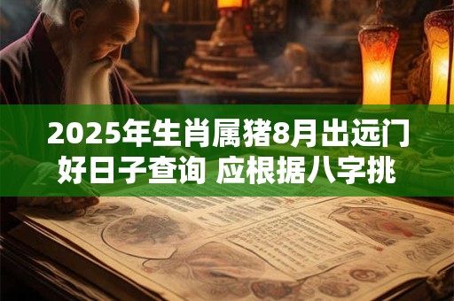 2025年生肖属猪8月出远门好日子查询 应根据八字挑选