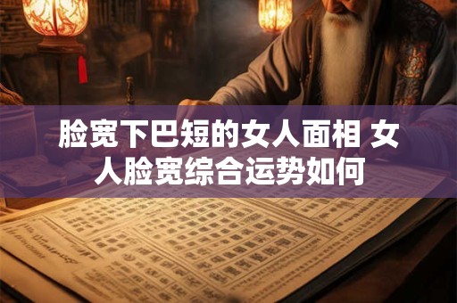 脸宽下巴短的女人面相 女人脸宽综合运势如何