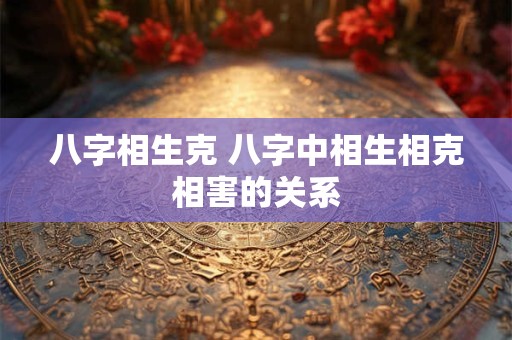 八字相生克 八字中相生相克相害的关系