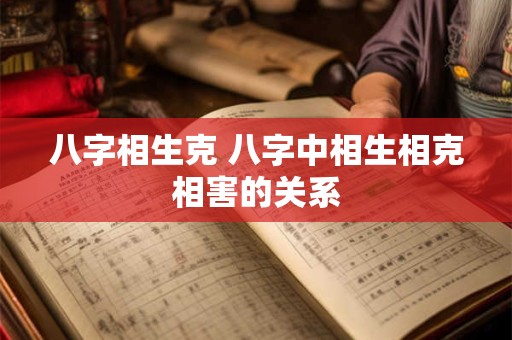 八字相生克 八字中相生相克相害的关系