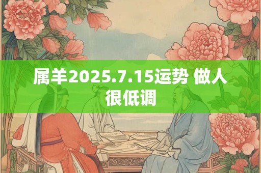 属羊2025.7.15运势 做人很低调