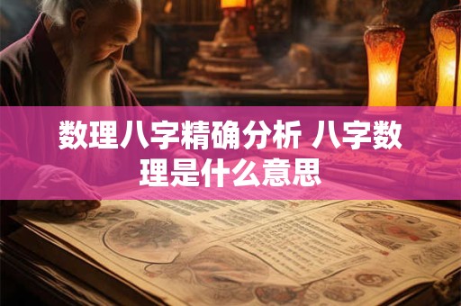 数理八字精确分析 八字数理是什么意思