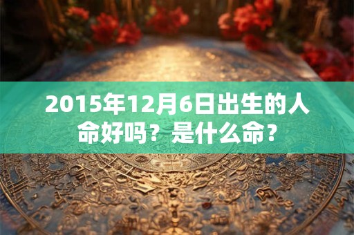 2015年12月6日出生的人命好吗？是什么命？