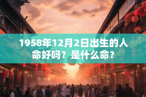 1958年12月2日出生的人命好吗？是什么命？