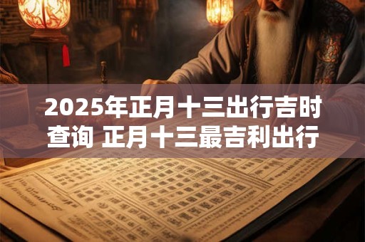 2025年正月十三出行吉时查询 正月十三最吉利出行大利方向