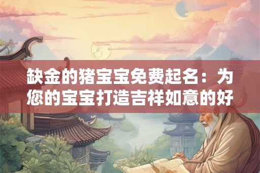 缺金的猪宝宝免费起名：为您的宝宝打造吉祥如意的好名字