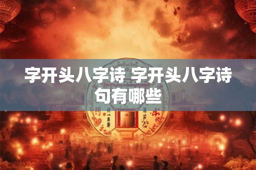 字开头八字诗 字开头八字诗句有哪些