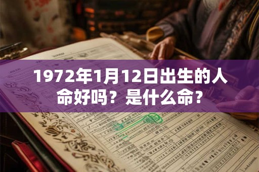 1972年1月12日出生的人命好吗？是什么命？