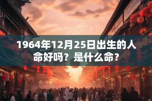 1964年12月25日出生的人命好吗？是什么命？