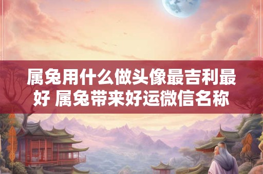属兔用什么做头像最吉利最好 属兔带来好运微信名称