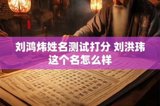 刘鸿炜姓名测试打分 刘洪玮这个名怎么样
