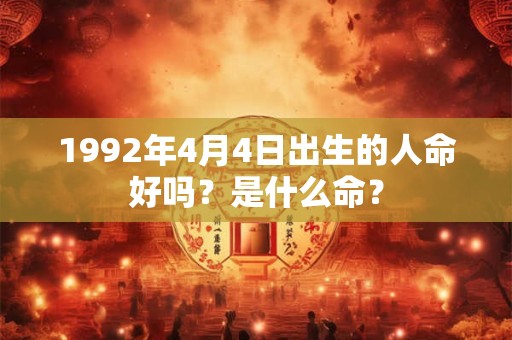 1992年4月4日出生的人命好吗？是什么命？
