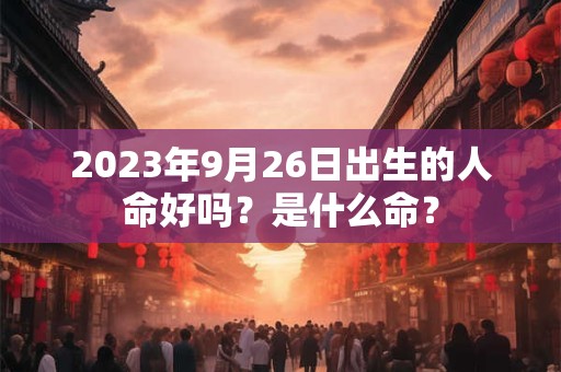 2023年9月26日出生的人命好吗？是什么命？