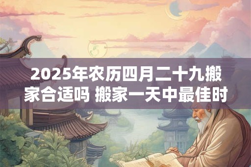 2025年农历四月二十九搬家合适吗 搬家一天中最佳时间