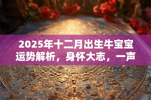2025年十二月出生牛宝宝运势解析，身怀大志，一声清白