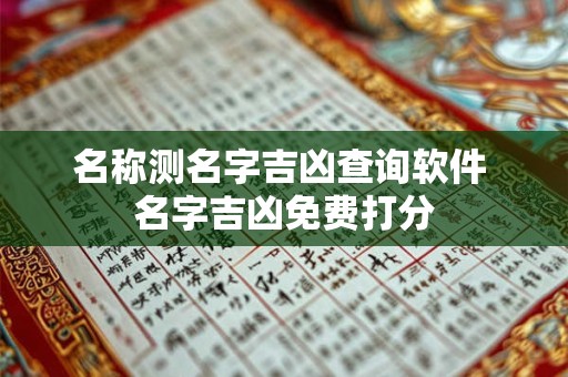 名称测名字吉凶查询软件 名字吉凶免费打分