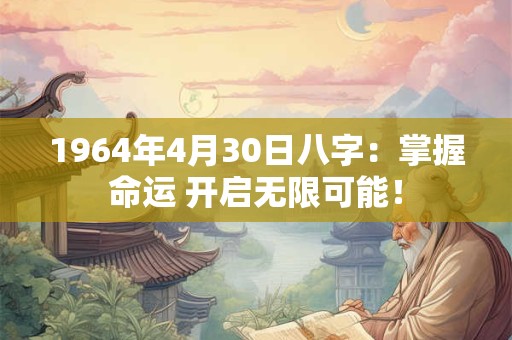 1964年4月30日八字：掌握命运 开启无限可能！