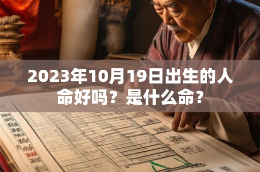 2023年10月19日出生的人命好吗？是什么命？