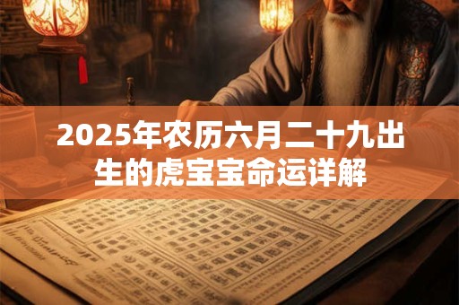 2025年农历六月二十九出生的虎宝宝命运详解