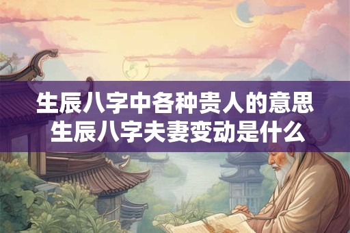 生辰八字中各种贵人的意思 生辰八字夫妻变动是什么意思