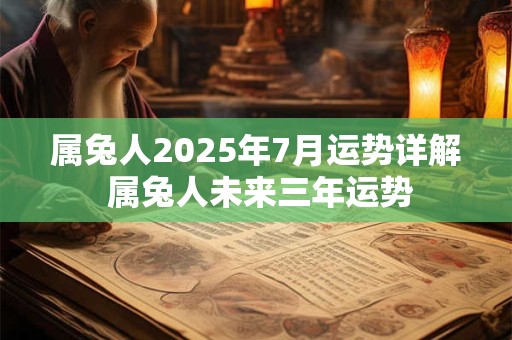 属兔人2025年7月运势详解 属兔人未来三年运势