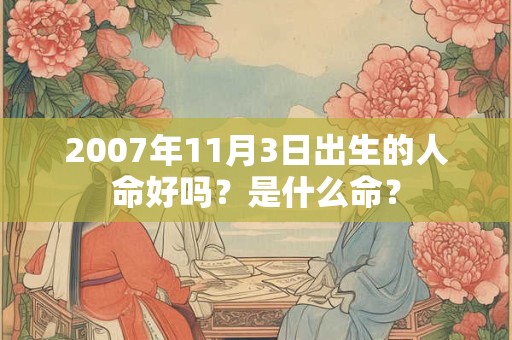 2007年11月3日出生的人命好吗？是什么命？