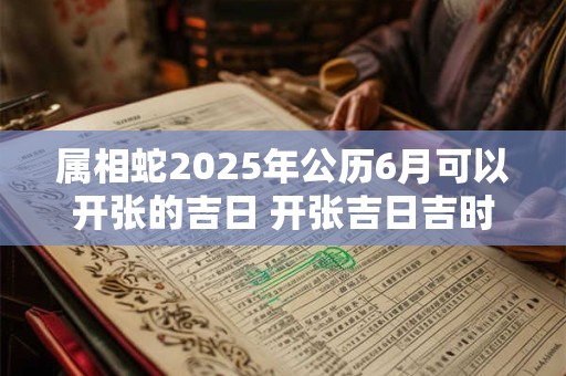 属相蛇2025年公历6月可以开张的吉日 开张吉日吉时