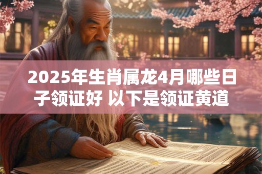 2025年生肖属龙4月哪些日子领证好 以下是领证黄道吉日