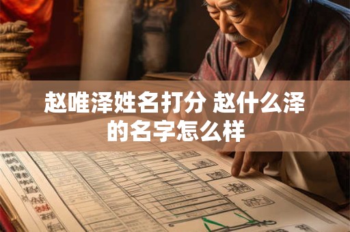 赵唯泽姓名打分 赵什么泽的名字怎么样