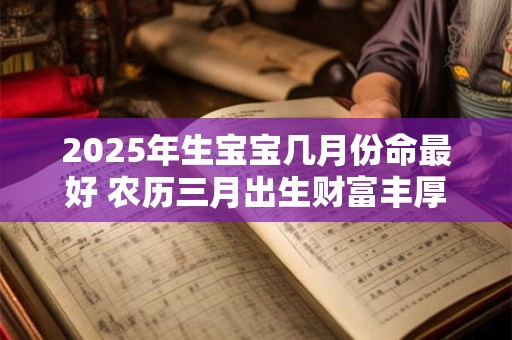 2025年生宝宝几月份命最好 农历三月出生财富丰厚 事业有成