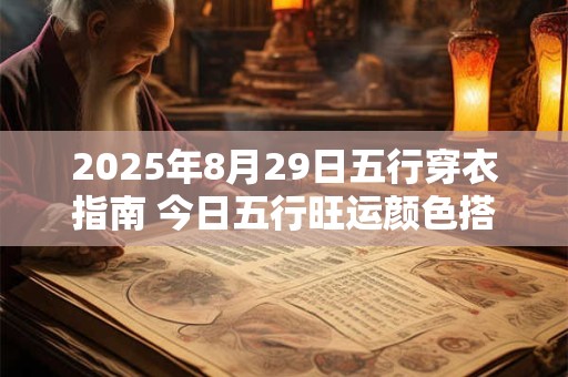 2025年8月29日五行穿衣指南 今日五行旺运颜色搭配