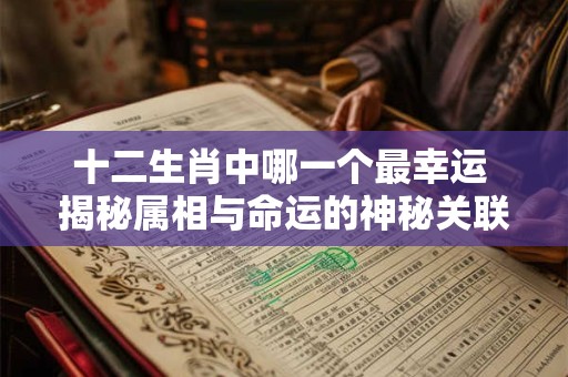 十二生肖中哪一个最幸运 揭秘属相与命运的神秘关联! 十二生肖中哪一个最幸运 揭秘属相与命运的神秘关联!