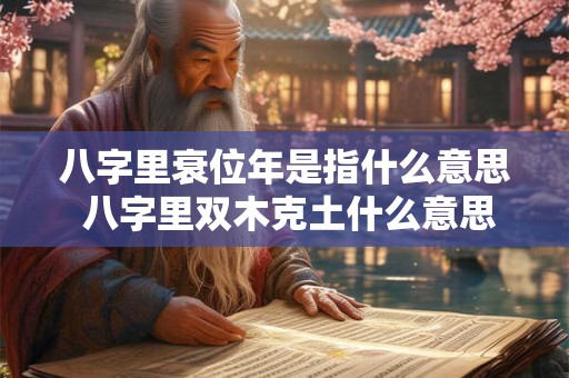 详细阅读:八字里衰位年是指什么意思 八字里双木克土什么意思 八字里衰位年是指什么意思 八字里双木克土什么意思
