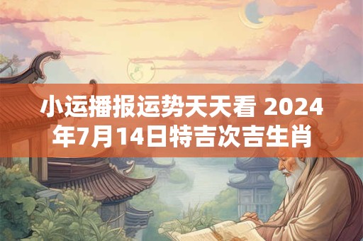 小运播报运势天天看 2024年7月14日特吉次吉生肖