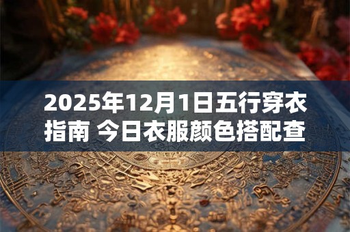 详细阅读:2025年12月1日五行穿衣指南 今日衣服颜色搭配查询 2025年12月1日五行穿衣指南 今日衣服颜色搭配查询