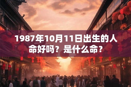 1987年10月11日出生的人命好吗？是什么命？