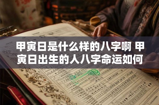 甲寅日是什么样的八字啊 甲寅日出生的人八字命运如何