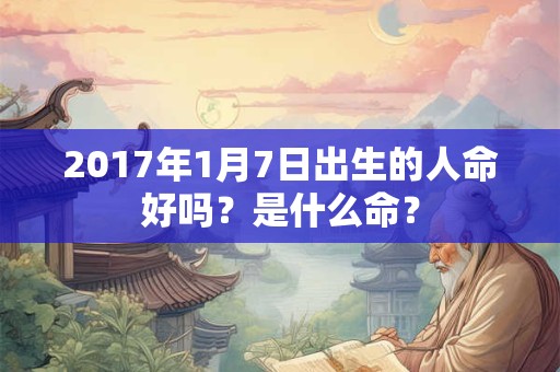 2017年1月7日出生的人命好吗？是什么命？