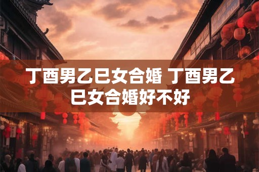 丁酉男乙巳女合婚 丁酉男乙巳女合婚好不好