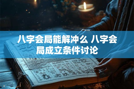 详细阅读:八字会局能解冲么 八字会局成立条件讨论 八字会局能解冲么 八字会局成立条件讨论
