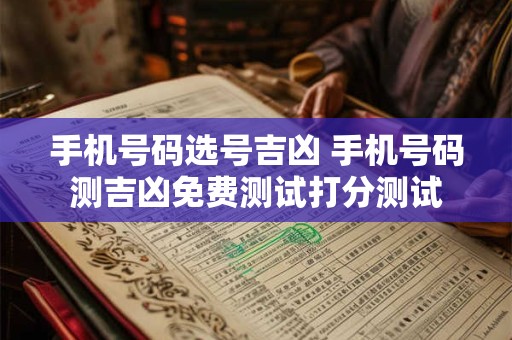 手机号码选号吉凶 手机号码测吉凶免费测试打分测试