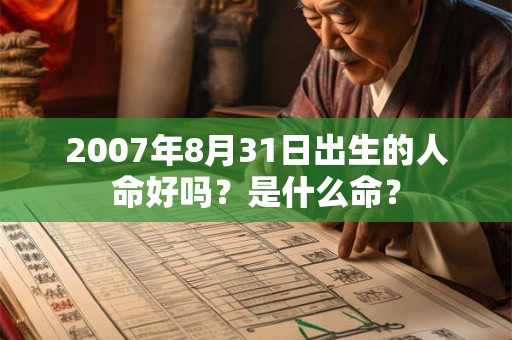 2007年8月31日出生的人命好吗？是什么命？