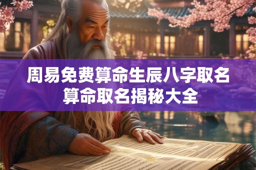 周易免费算命生辰八字取名 算命取名揭秘大全