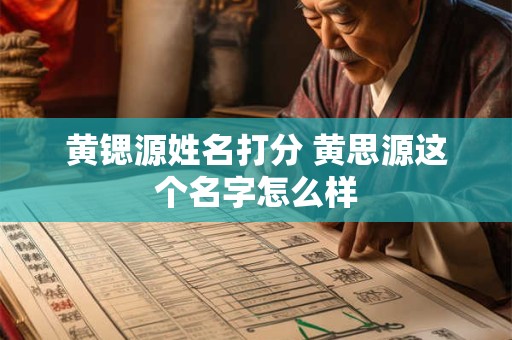 黄锶源姓名打分 黄思源这个名字怎么样
