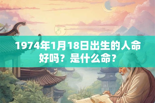 1974年1月18日出生的人命好吗？是什么命？
