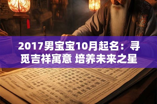 2017男宝宝10月起名:寻觅吉祥寓意 培养未来之星 2017男宝宝10月起名:寻觅吉祥寓意 培养未来之星
