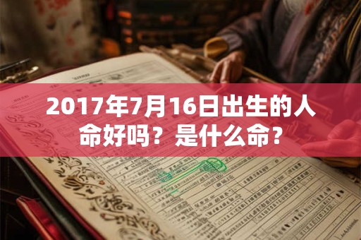 2017年7月16日出生的人命好吗？是什么命？