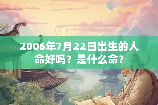 2006年7月22日出生的人命好吗？是什么命？